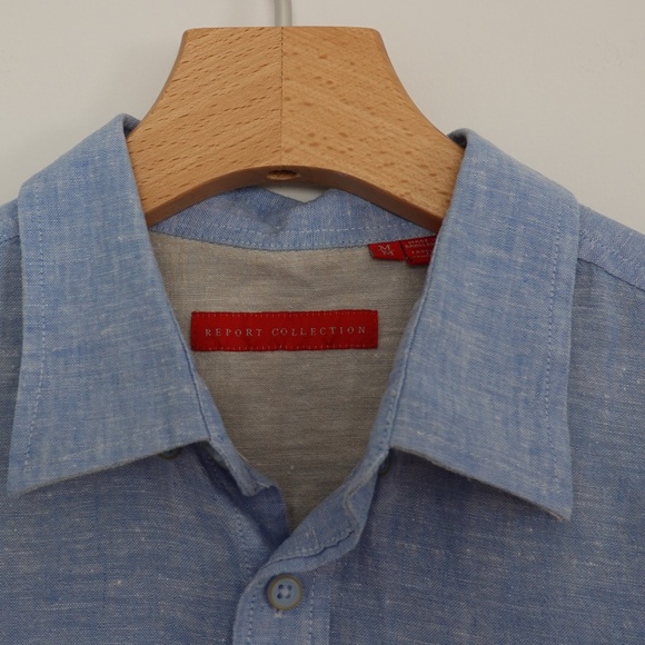 Report Collection Linen/Cotton Mens Long Sleeve Shirt Size M - Picture 2 of 5